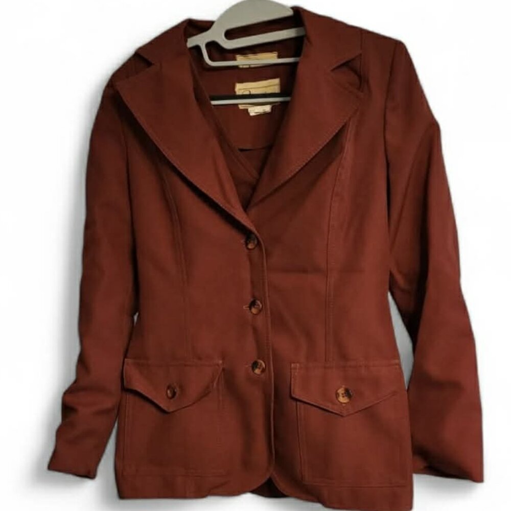 70's Vintage Bronson Of California Blazer Women’s Burnt Orange Red Dark Academia